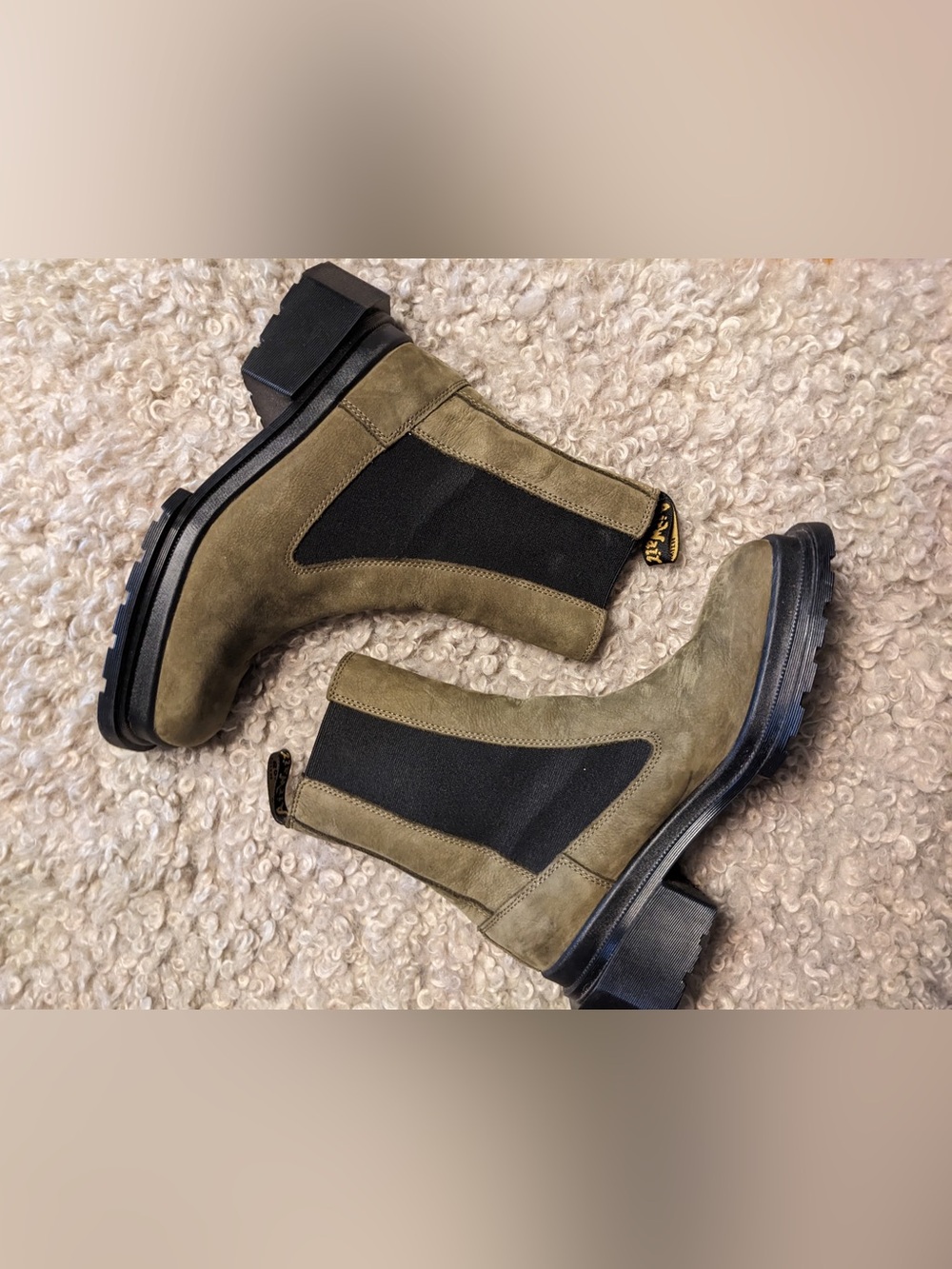 Dr. Martens Maybole Olive Suede Chelsea Boots